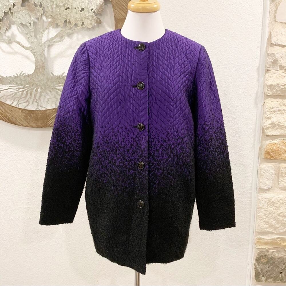 Helios & Luna Quilted Ombre Jacket Purple Black 4
